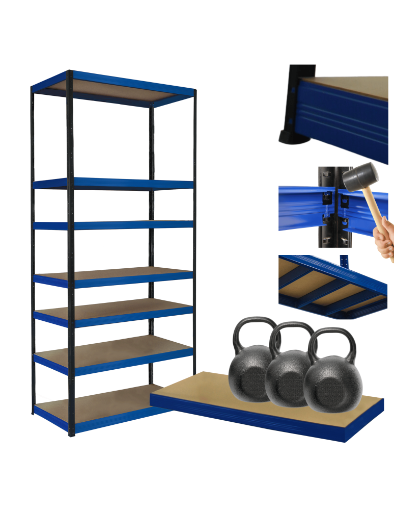 Regały z metalu kolorowe - Regał metalowy magazynowy stojak HELIOS 270x75x45cm 7Px350kg TRWAŁY WYSOKI - product b2b.wamar.biz 1