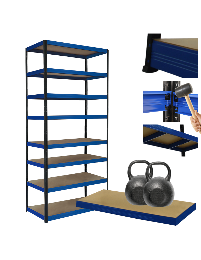 Regały z metalu kolorowe - Regał metalowy magazynowy stojak HELIOS 270x100x30cm 8Px275kg TRWAŁY WYSOKI - product b2b.wamar.biz 1