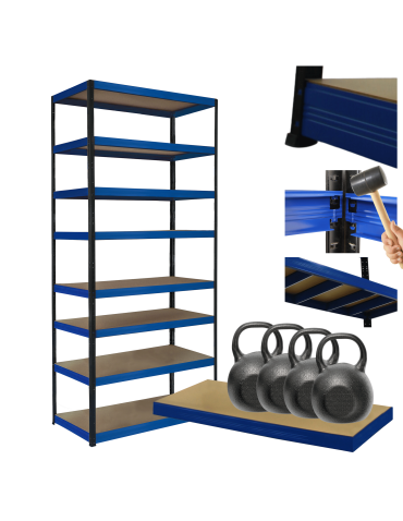 Regał metalowy magazynowy stojak HELIOS 270x100x30cm 8Px400kg TRWAŁY WYSOKI