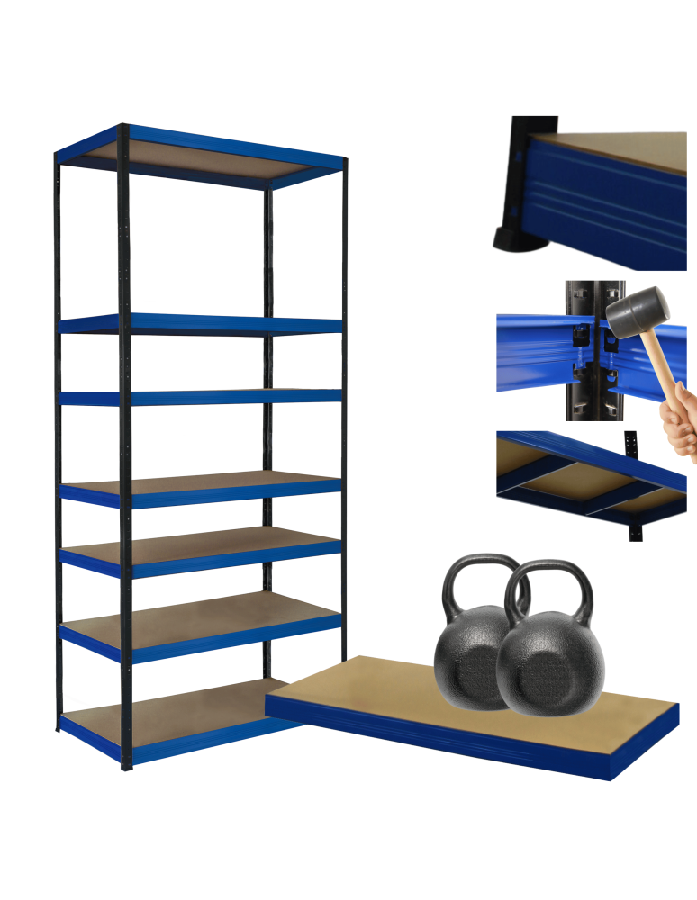 Regały z metalu kolorowe - Regał metalowy magazynowy stojak HELIOS 270x110x30cm 7Px275kg TRWAŁY WYSOKI - product b2b.wamar.biz 1