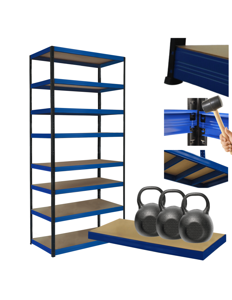 Regały z metalu kolorowe - Regał metalowy magazynowy stojak HELIOS 270x120x30cm 8Px350kg TRWAŁY WYSOKI - product b2b.wamar.biz 1