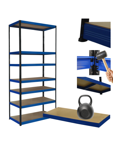 Regał metalowy magazynowy stojak HELIOS 270x120x45cm 7Px175kg TRWAŁY WYSOKI