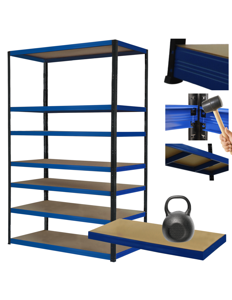 Regały z metalu kolorowe - Regał metalowy magazynowy stojak HELIOS 270x150x50cm 7Px175kg SZEROKI MOCNY - product b2b.wamar.biz 1