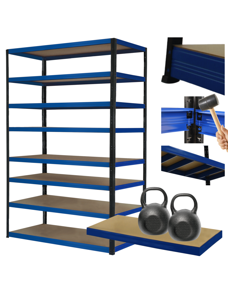 Regały z metalu kolorowe - Regał metalowy magazynowy stojak HELIOS 270x150x50cm 8Px275kg SZEROKI MOCNY - product b2b.wamar.biz 1