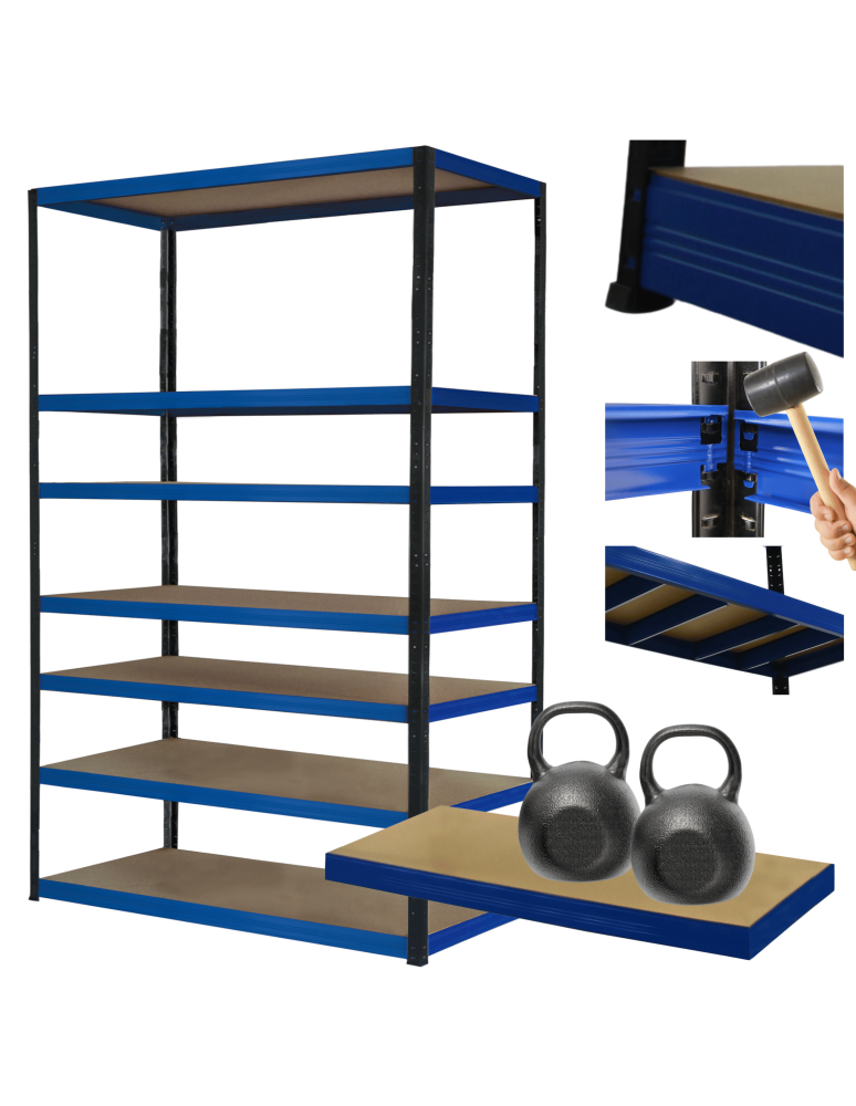 Regały z metalu kolorowe - Regał metalowy magazynowy stojak HELIOS 270x180x30cm 7Px275kg SZEROKI MOCNY - product b2b.wamar.biz 1