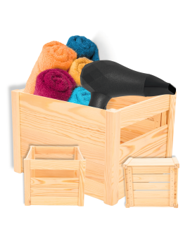 Skrzynka na warzywa owoce skrzynki DREWNIANE DNO 35x30 cm PEŁNY BOK EKO