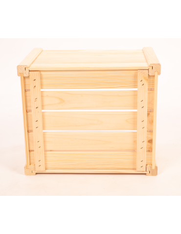 Skrzynki na owoce (skrzynki do warzyw) - Skrzynka na warzywa owoce skrzynki DREWNIANE DNO 35x30 cm PEŁNY BOK EKO - produkt 5