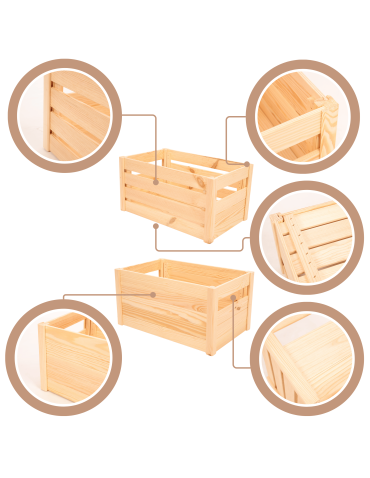 Skrzynki na owoce (skrzynki do warzyw) - Skrzynka na warzywa owoce skrzynki DREWNIANE DNO 46x30 cm skrzyneczka EKO - produkt 6