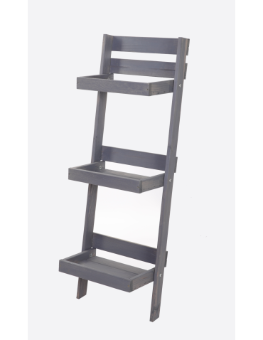 Wielopoziomowe kwietniki - Drewniana drabinka opierana o ścianę stojak regał na rośliny 115x37cm EKO - produkt 3