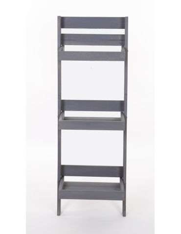 Wielopoziomowe kwietniki - Drewniana drabinka opierana o ścianę stojak regał na rośliny 115x37cm EKO - produkt 4