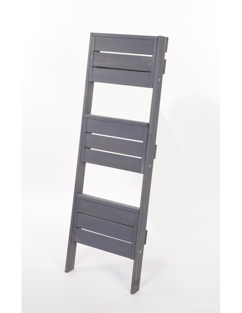 Wielopoziomowe kwietniki - Drewniana drabinka opierana o ścianę stojak regał na rośliny 115x37cm EKO - produkt b2b.wamar.biz 6