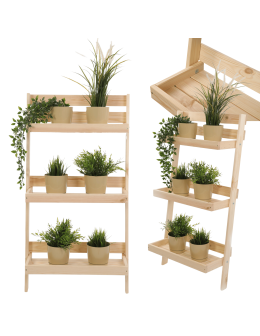 Kwietnik drewniany opierany o ścianę stojak regał na rośliny 115x57cm EKO