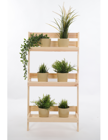 Wielopoziomowe kwietniki - Kwietnik drewniany opierany o ścianę stojak regał na rośliny 115x57cm EKO - product 3