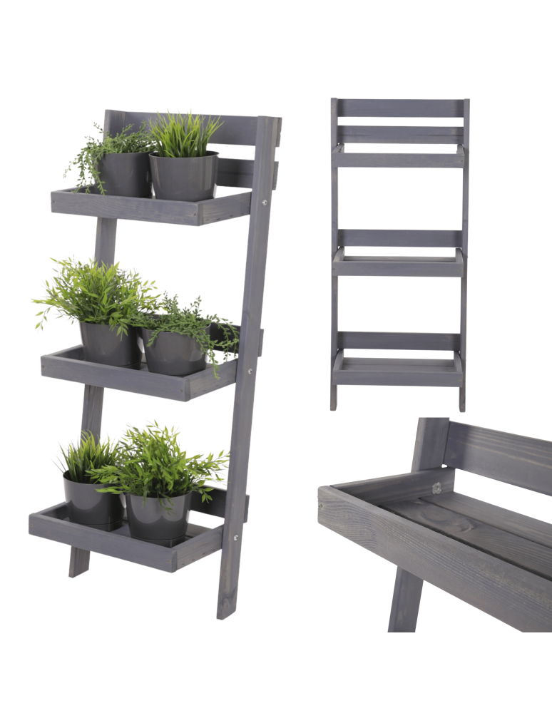 Wielopoziomowe kwietniki - Drewniany kwietnik opierany o ścianę stojak regał na rośliny 115x57cm EKO - product b2b.wamar.biz 1