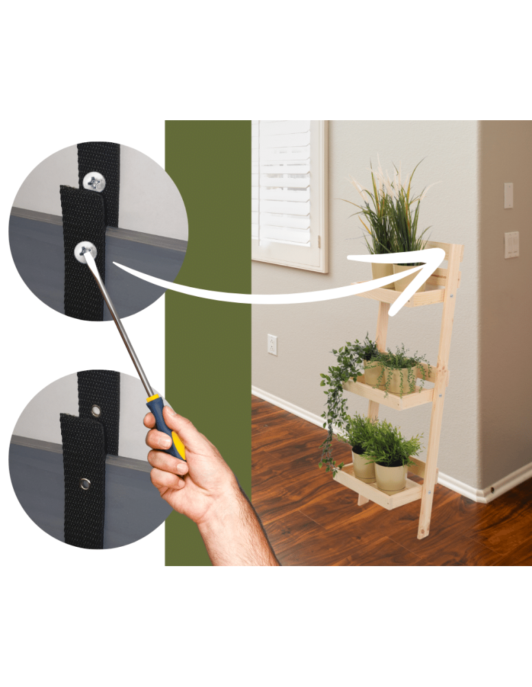 Wielopoziomowe kwietniki - Drewniany kwietnik opierany o ścianę stojak regał na rośliny 115x57cm EKO - produkt b2b.wamar.biz 12