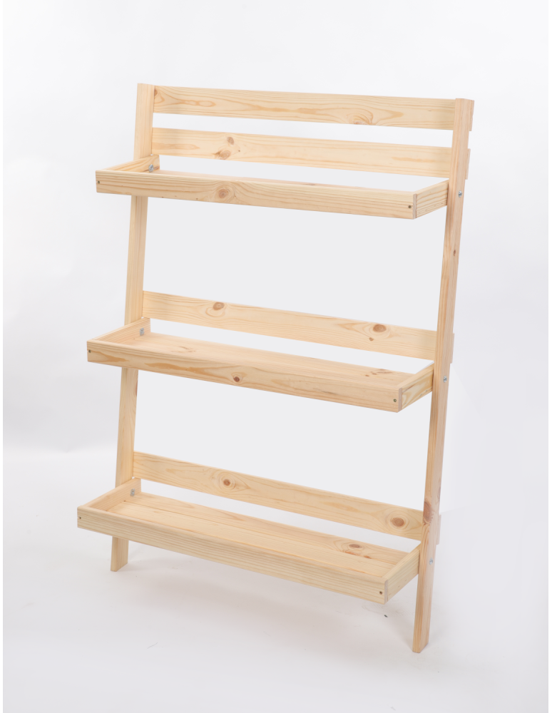 Wielopoziomowe kwietniki - Drewniany kwietnik opierany o ścianę stojak regał składany 115x77cm EKO - product b2b.wamar.biz 5