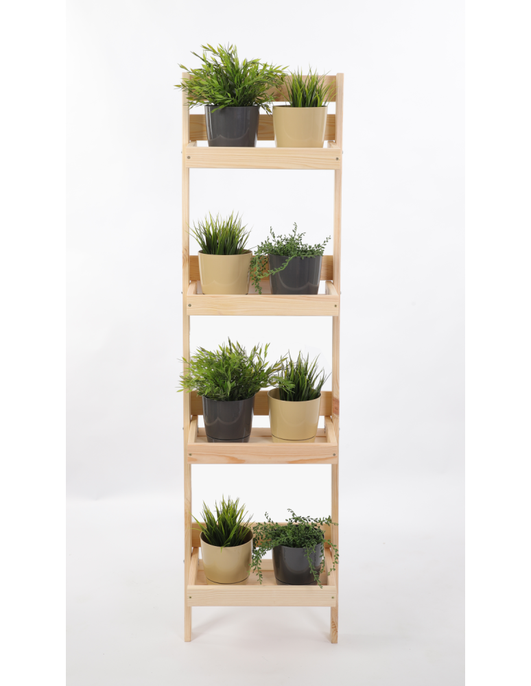 Wielopoziomowe kwietniki - Drewniany stojak opierany o ścianę kwietnik regał na rośliny 145x37cm EKO - product b2b.wamar.biz 3