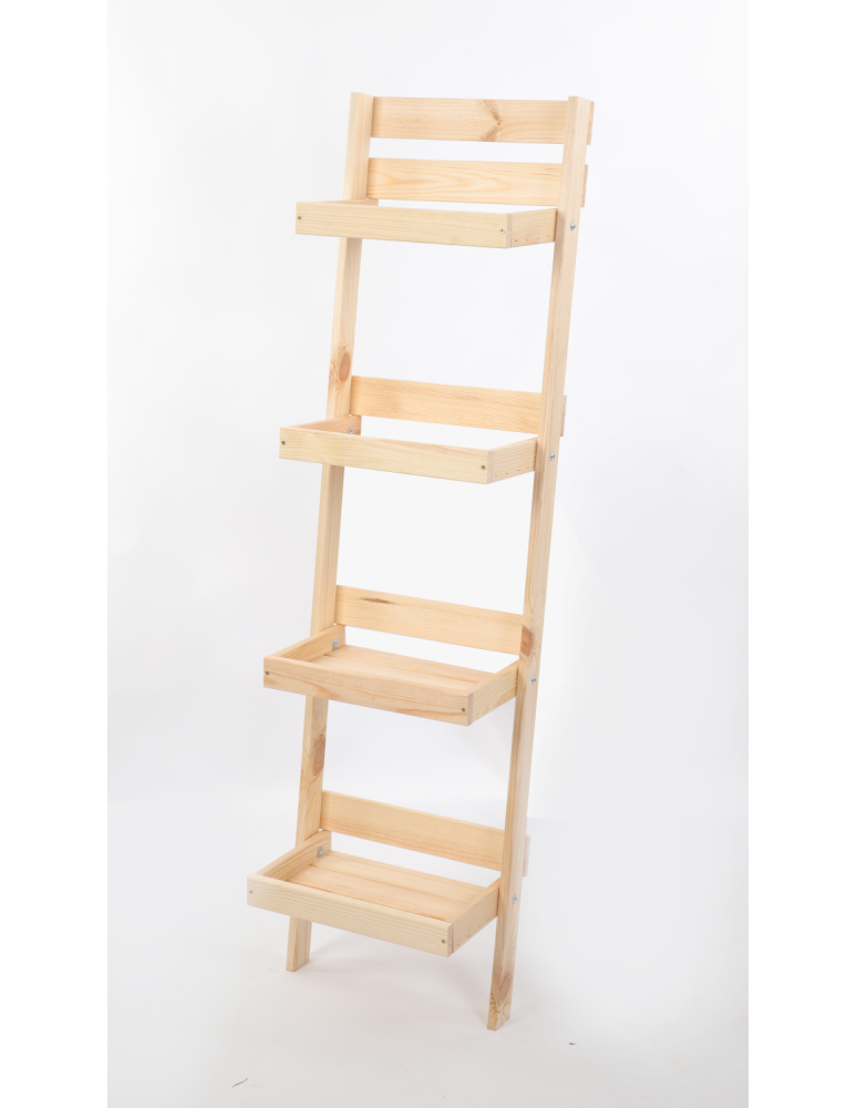 Wielopoziomowe kwietniki - Drewniany stojak opierany o ścianę kwietnik regał na rośliny 145x37cm EKO - product b2b.wamar.biz 5