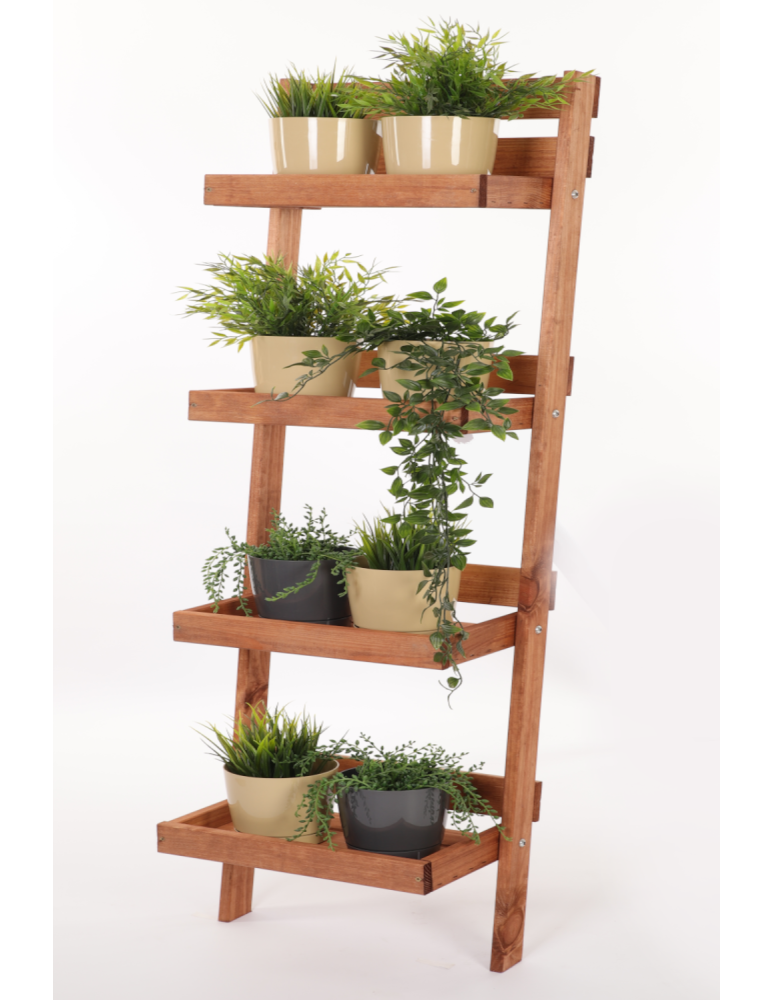 Wielopoziomowe kwietniki - Drewniany kwietnik opierany o ścianę stojak regał na rośliny 145x57cm EKO - product b2b.wamar.biz 2