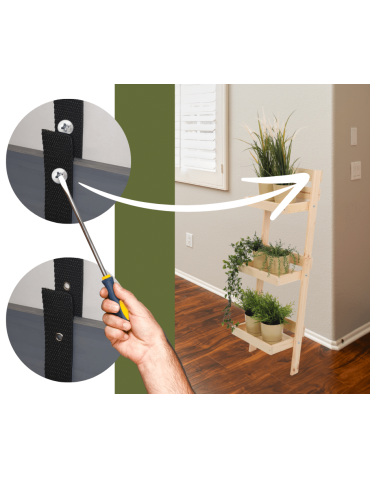 Wielopoziomowe kwietniki - Drewniany kwietnik opierany o ścianę stojak regał na rośliny 145x57cm EKO - product 12