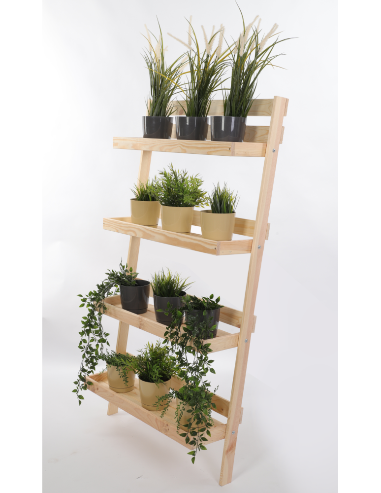 Wielopoziomowe kwietniki - Drewniany kwietnik opierany o ścianę stojak regał na rośliny 145x77cm EKO - product b2b.wamar.biz 2