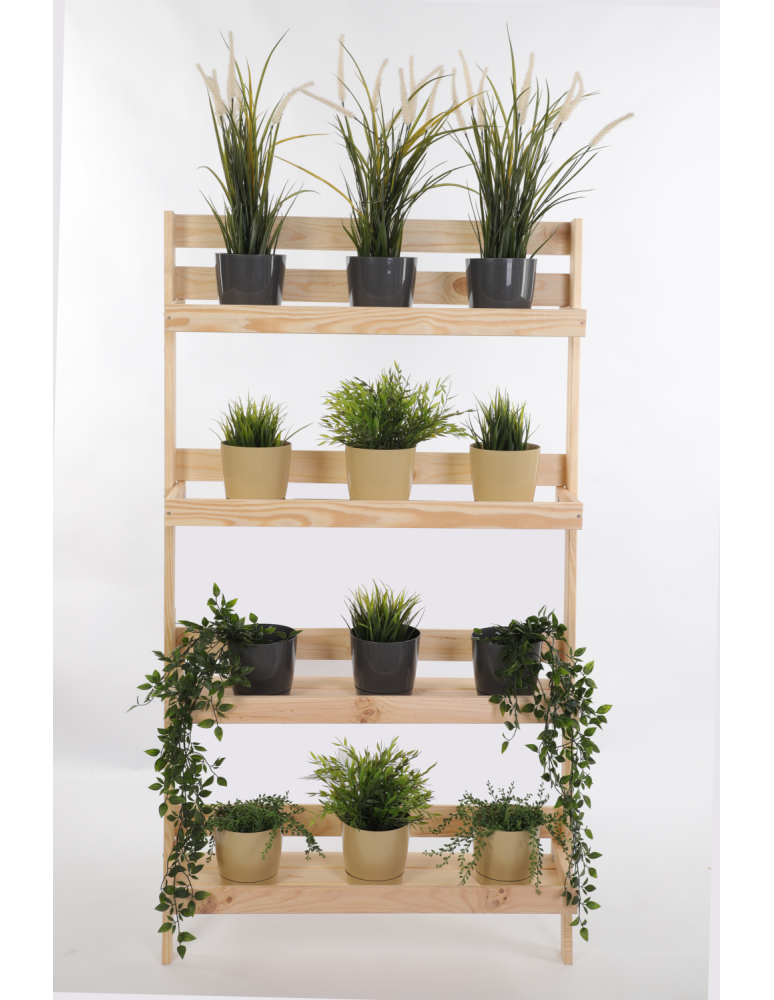 Wielopoziomowe kwietniki - Drewniany kwietnik opierany o ścianę stojak regał na rośliny 145x77cm EKO - product b2b.wamar.biz 3