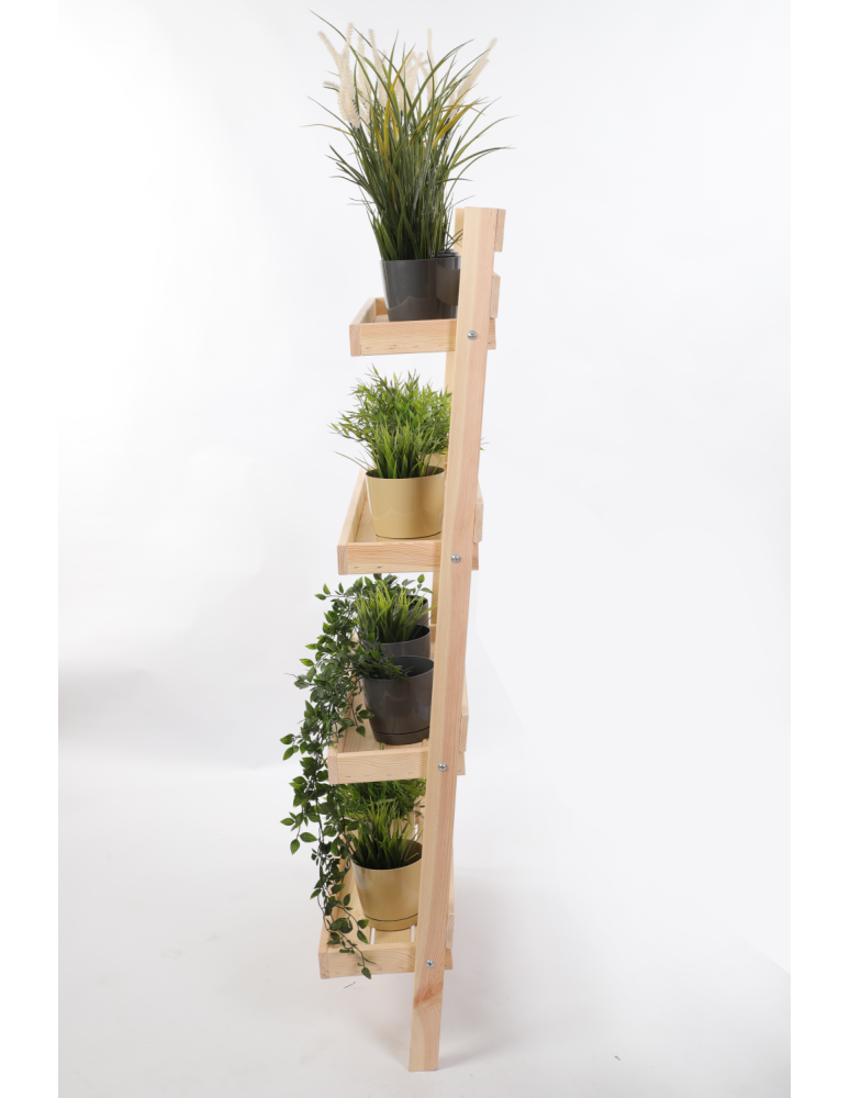 Wielopoziomowe kwietniki - Drewniany kwietnik opierany o ścianę stojak regał na rośliny 145x77cm EKO - product b2b.wamar.biz 4