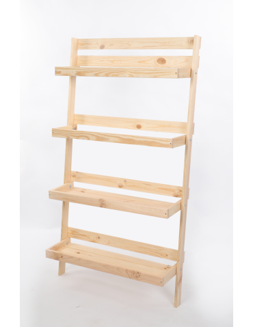 Wielopoziomowe kwietniki - Drewniany kwietnik opierany o ścianę stojak regał na rośliny 145x77cm EKO - product 5