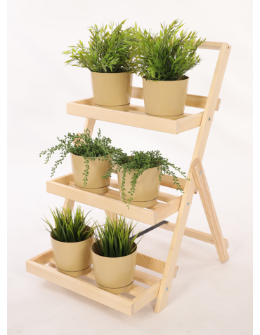 Stojak do ekspozycji kwietnik drewniany etażerka regał na kwiaty 3PÓŁKI EKO - product 2
