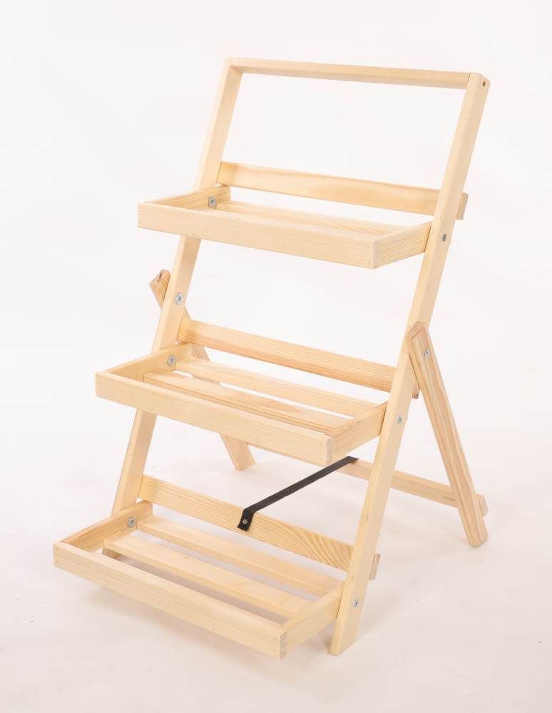 Kwietniki - Stojak do ekspozycji kwietnik drewniany etażerka regał na kwiaty 3PÓŁKI EKO - product b2b.wamar.biz 3