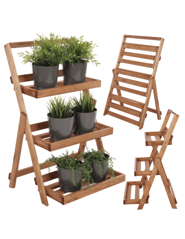 Drewniany stojak na kwiaty drabinka etażerka kwietnik regał 3PÓŁKI EKO