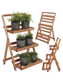 Drewniany stojak na kwiaty drabinka etażerka kwietnik regał 3PÓŁKI EKO