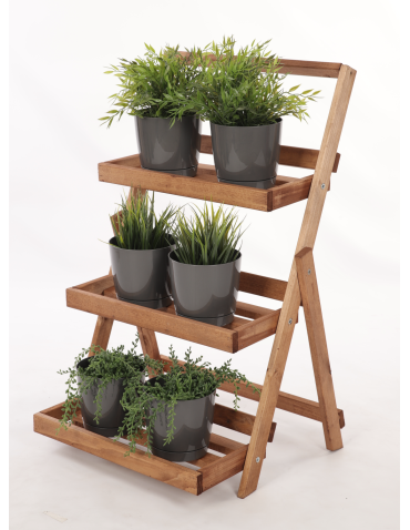 Drewniany stojak na kwiaty drabinka etażerka kwietnik regał 3PÓŁKI EKO - product 2