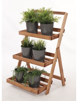 Drewniany stojak na kwiaty drabinka etażerka kwietnik regał 3PÓŁKI EKO - product 2