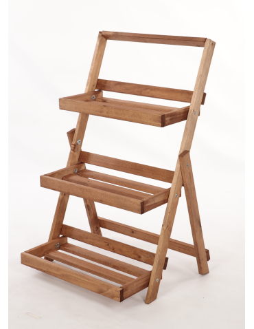 Kwietniki - Drewniany stojak na kwiaty drabinka etażerka kwietnik regał 3PÓŁKI EKO - product 3