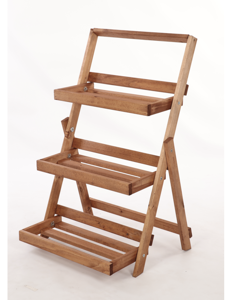 Kwietniki - Drewniany stojak na kwiaty drabinka etażerka kwietnik regał 3PÓŁKI EKO - product b2b.wamar.biz 3