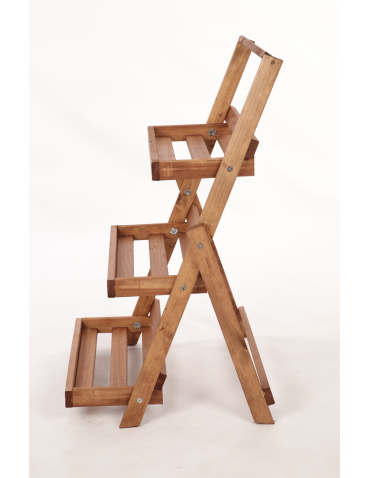 Kwietniki - Drewniany stojak na kwiaty drabinka etażerka kwietnik regał 3PÓŁKI EKO - product 4