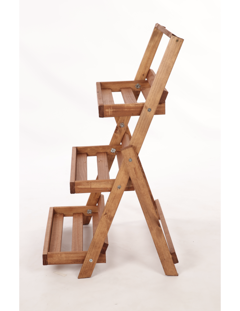 Kwietniki - Drewniany stojak na kwiaty drabinka etażerka kwietnik regał 3PÓŁKI EKO - product b2b.wamar.biz 4