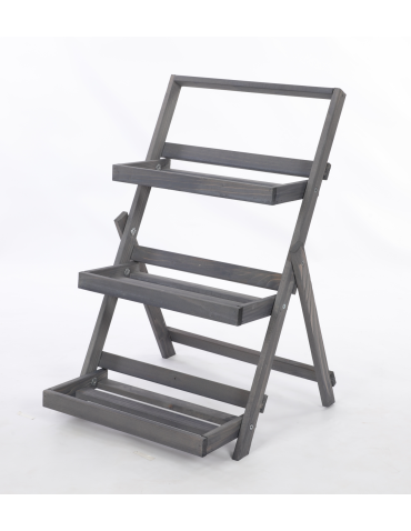 Kwietniki - Stojak do ekspozycji kwietnik drewniany etażerka regał na kwiaty 3PÓŁKI EKO - produkt 3