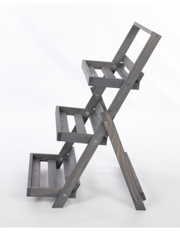 Kwietniki - Stojak do ekspozycji kwietnik drewniany etażerka regał na kwiaty 3PÓŁKI EKO - produkt 5