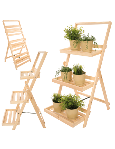 Kwietnik piętrowy drabinka stojak regał na rośliny ekspozycyjny 3PÓŁKI EKO