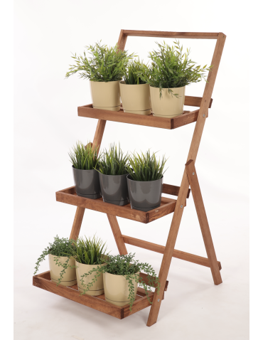 Kwietnik drewniany drabinka stojak regał na rośliny ekspozycyjny 3PÓŁKI EKO - product 2