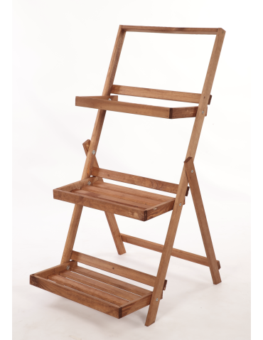 Kwietniki - Kwietnik drewniany drabinka stojak regał na rośliny ekspozycyjny 3PÓŁKI EKO - product 3