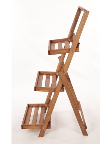 Kwietniki - Kwietnik drewniany drabinka stojak regał na rośliny ekspozycyjny 3PÓŁKI EKO - product 4