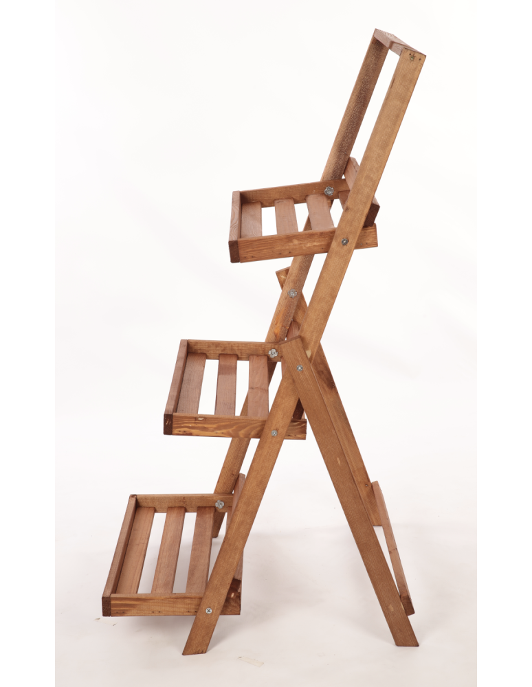 Kwietniki - Kwietnik drewniany drabinka stojak regał na rośliny ekspozycyjny 3PÓŁKI EKO - product b2b.wamar.biz 4