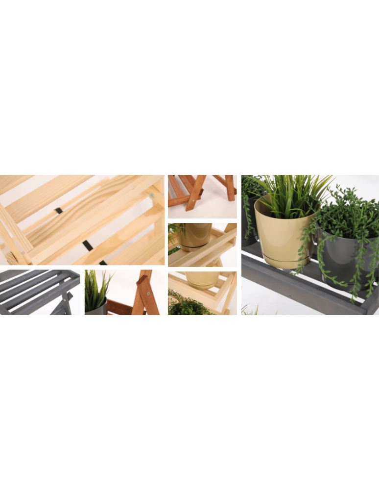 Kwietniki - Kwietnik drewniany drabinka stojak regał na rośliny ekspozycyjny 3PÓŁKI EKO - product b2b.wamar.biz 7