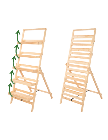 Kwietniki - Kwietnik drewniany drabinka stojak regał na rośliny ekspozycyjny 3PÓŁKI EKO - product 9