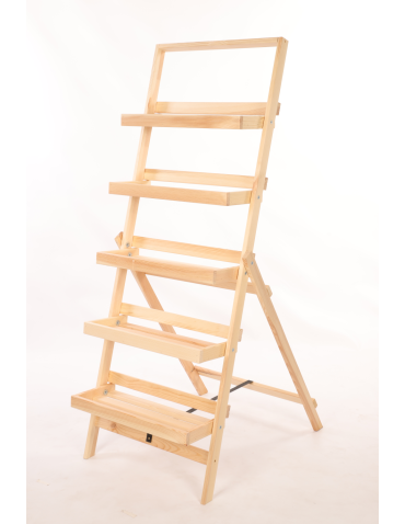 Kwietniki - Kwietnik drewniany drabinka składana piętrowy regał na kwiaty 5p EKO DUŻY - product 3