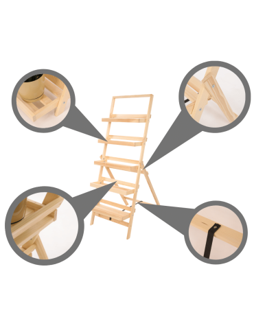 Kwietniki - Kwietnik drewniany drabinka składana piętrowy regał na kwiaty 5p EKO DUŻY - product 8