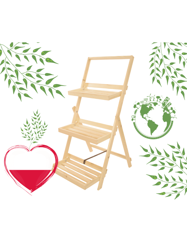 Kwietniki - Kwietnik drewniany drabinka składana piętrowy regał na kwiaty 5p EKO DUŻY - product b2b.wamar.biz 11